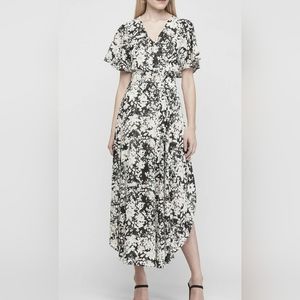 NWT EXPRESS Metallic Floral Smocked Waist Maxi Dress Size XXS $148
